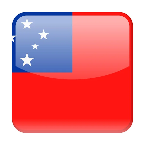Bandera de Samoa Vector Square Icono — Vector de stock