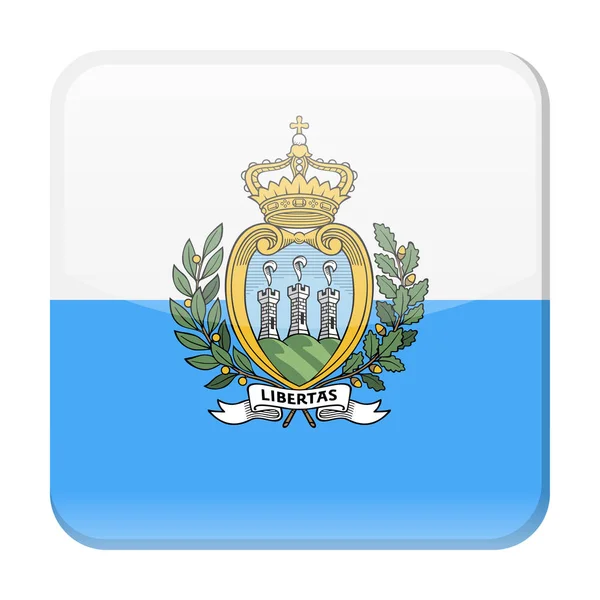 San Marino Flagge Vektor quadratische Symbol — Stockvektor