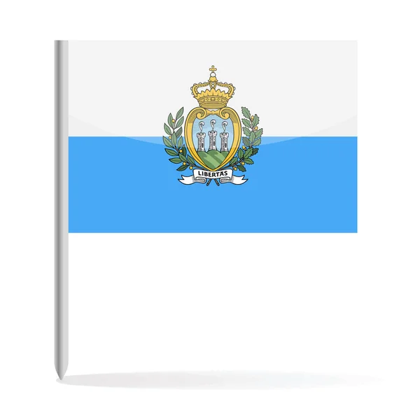 Bandera de San Marino Pin Vector Icono — Archivo Imágenes Vectoriales
