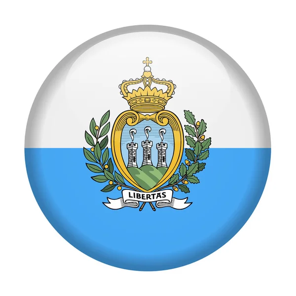 San Marino Bandera Vector Icono Redondo — Archivo Imágenes Vectoriales