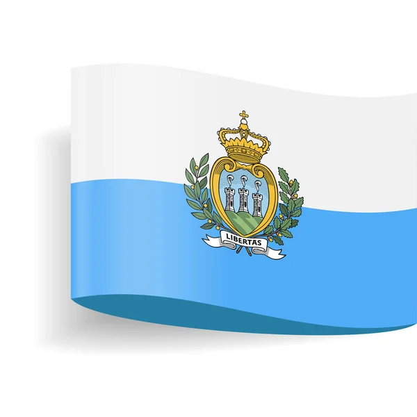 Etiqueta de Vector de Bandera de San Marino Etiqueta Icono — Archivo Imágenes Vectoriales