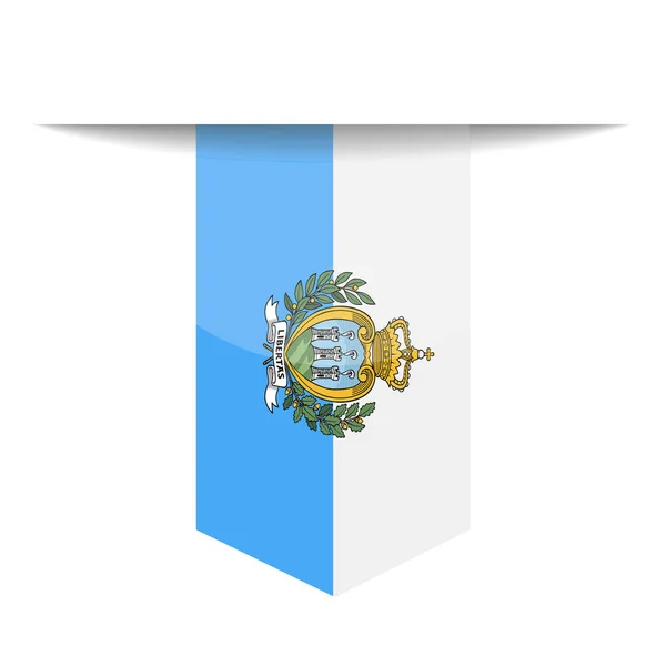 San Marino Flag Vector Bookmark Icon — Stock Vector