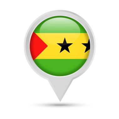 Sao Tome ve Principe Bayrak Pin vektör simge yuvarlak