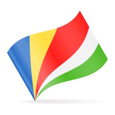 Seyşel Adaları bayrağı sallayarak simge vektör