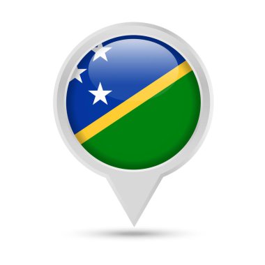 Solomon Adaları Bayrağı Pin vektör simge yuvarlak