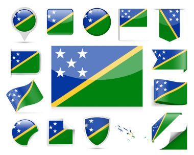 Solomon Adaları bayrağı vektör Set