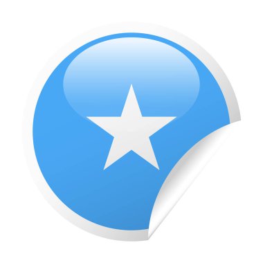 Somali bayrağı vektör yuvarlak köşe kağıt simgesi