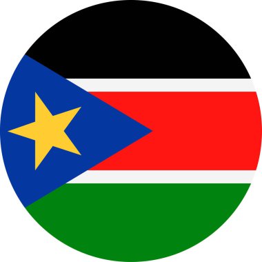 Güney Sudan bayrağı vektör yuvarlak düz simgesi