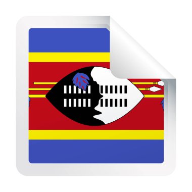 Svaziland bayrak vektör kare köşe kağıt simgesi