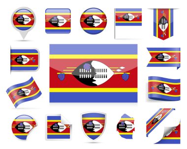 Svaziland bayrak vektör Set