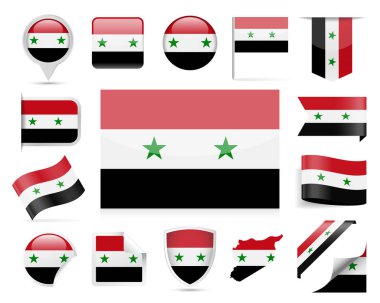Suriye bayrağı vektör Set