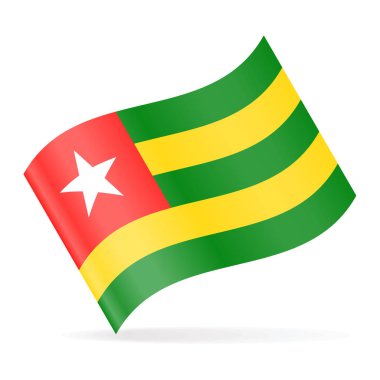 Togo bayrak sallayarak simge vektör