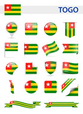 Togo bayrak vektör Set