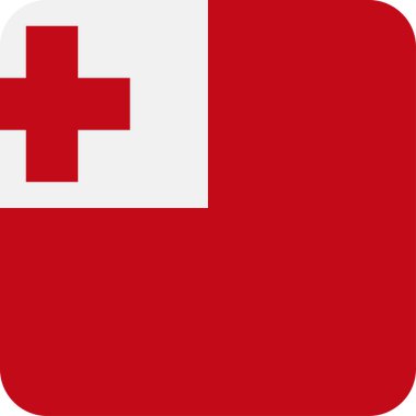 Tonga bayrak vektör kare düz simgesi