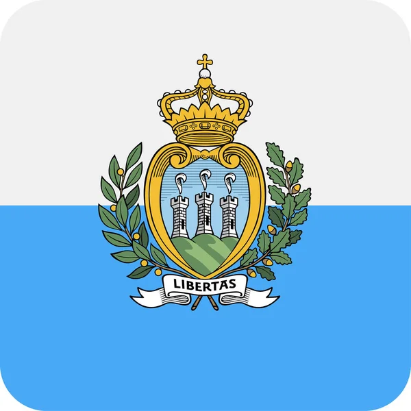 Bandera de San Marino Vector Square Flat Icon — Archivo Imágenes Vectoriales