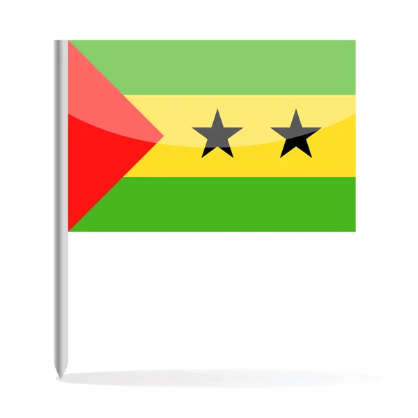 São Tomé e Príncipe Bandeira Pin Vector Icon — Vetor de Stock