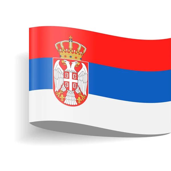 塞尔维亚国旗矢量标签标记图标 — 图库矢量图片