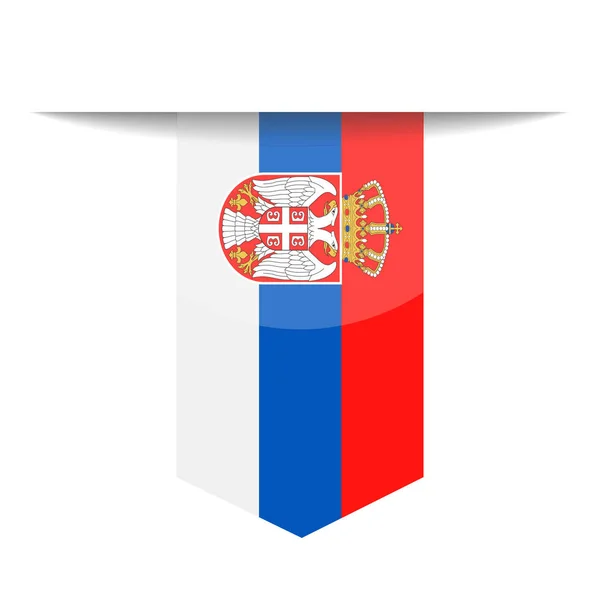 Serbia Bandera Vector Bookmark Icon — Archivo Imágenes Vectoriales