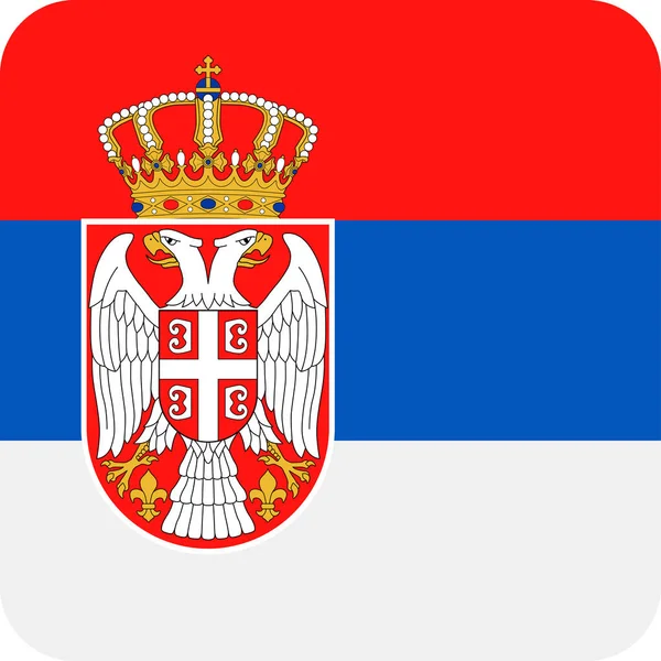 塞尔维亚国旗矢量方形平面图标 — 图库矢量图片