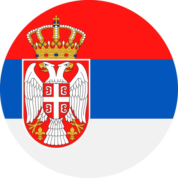 Serbia Bandera Vector Redonda Icono plano — Archivo Imágenes Vectoriales