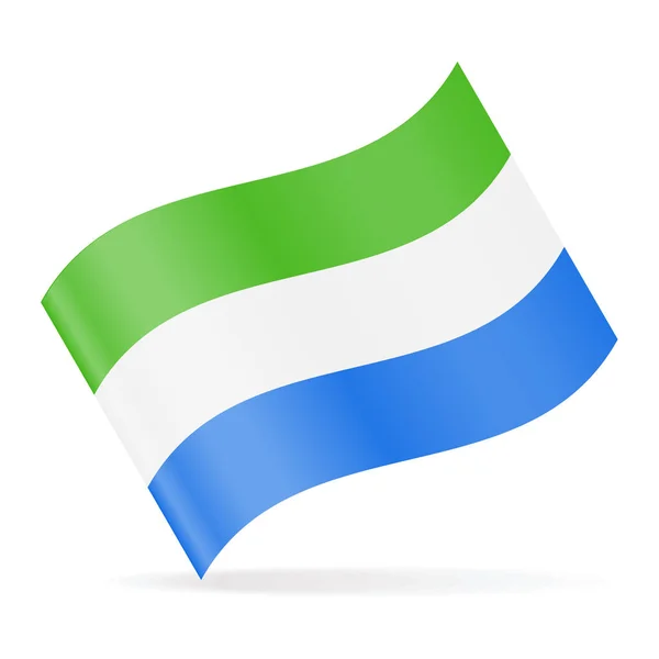 Serra Leoa Bandeira Vetor Acenando Ícone —  Vetores de Stock