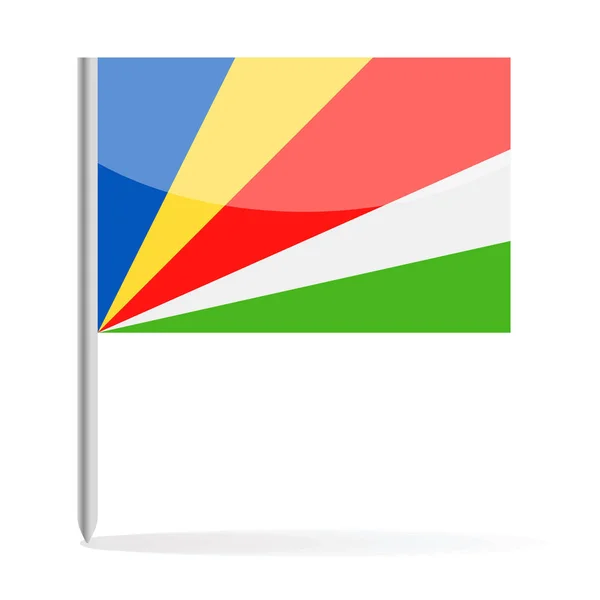 Seychellen vlag Pin Vector Icon — Stockvector