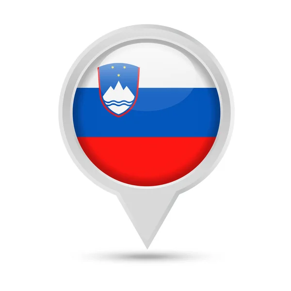 斯洛文尼亚国旗圆针矢量图标 — 图库矢量图片