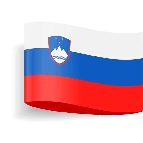 Slowenien Flagge Vektor Etikett Symbol — Stockvektor
