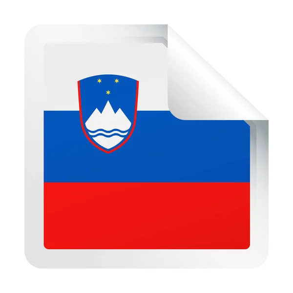 Прапор Словенії вектор площі кут папір значок — стоковий вектор