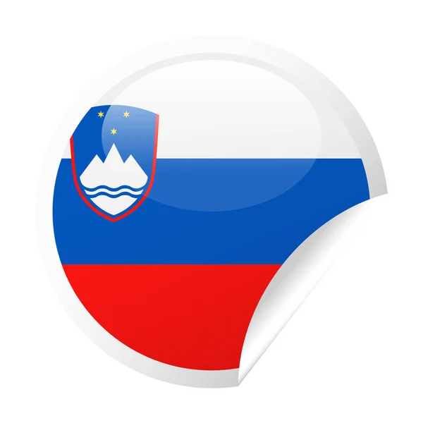 Векторний прапор Словенії круглий куточок папір значок — стоковий вектор