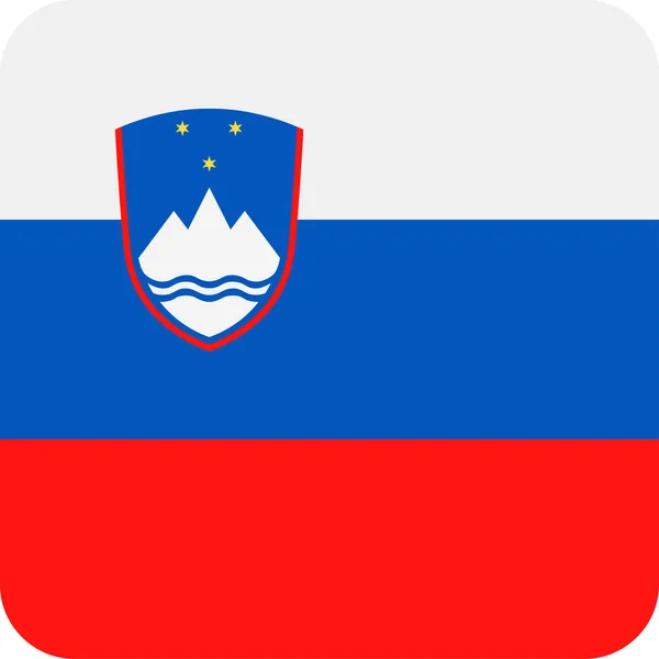 Eslovénia Bandeira Vector Square Flat Icon —  Vetores de Stock