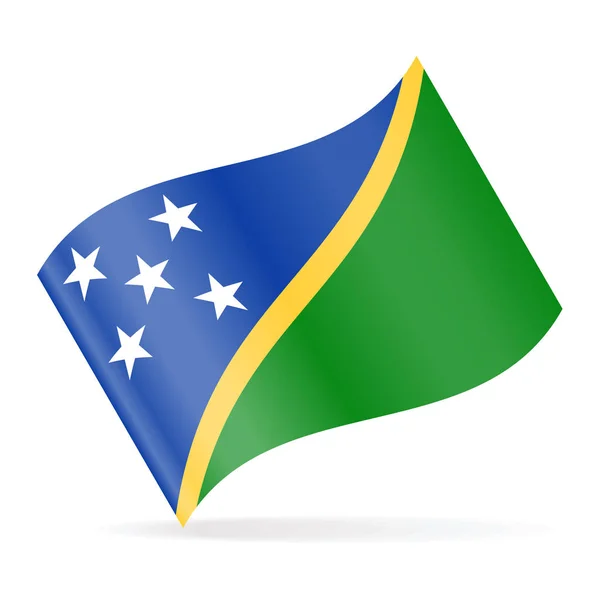 Vlajka Šalamounových ostrovů vektorový mává ikonu — Stockový vektor