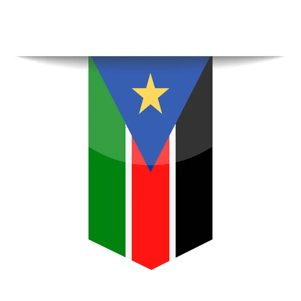 Jižní Súdán vlajky Vektorové ikonu záložky — Stockový vektor
