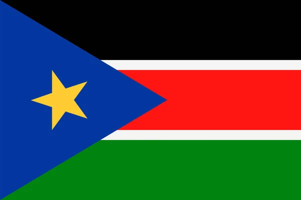 Jižní Súdán vlajka vektorový plochý ikona — Stockový vektor