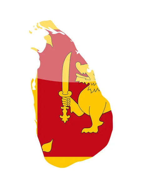 Sri Lanka Drapeau Icône vectorielle de contour de pays — Image vectorielle