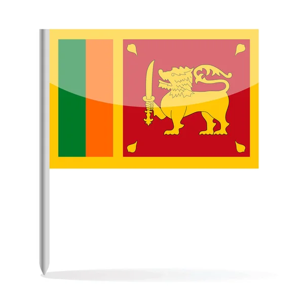 Icône vectorielle de broche de drapeau de Sri Lanka — Image vectorielle