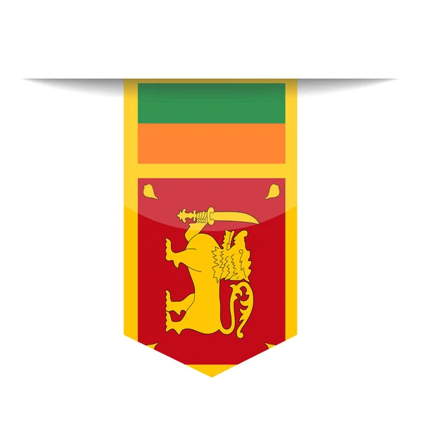 Sri Lanka Flag Vector Bookmark Icon — Stock Vector
