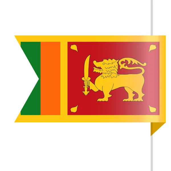 Sri Lankas flagga vektor bokmärkesikonen — Stock vektor