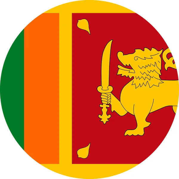 Sri Lankas flagga vektor runda platta ikonen — Stock vektor