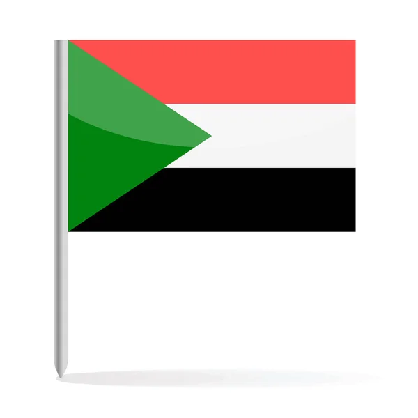 Bandera de Sudán Pin Vector Icono — Vector de stock