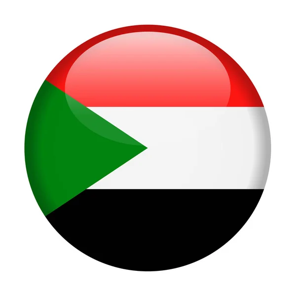 スーダンの国旗は、丸いアイコンをベクトル — ストックベクタ