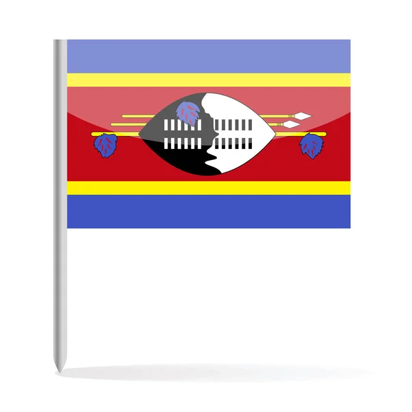 Swaziland vlag Pin Vector Icon — Stockvector