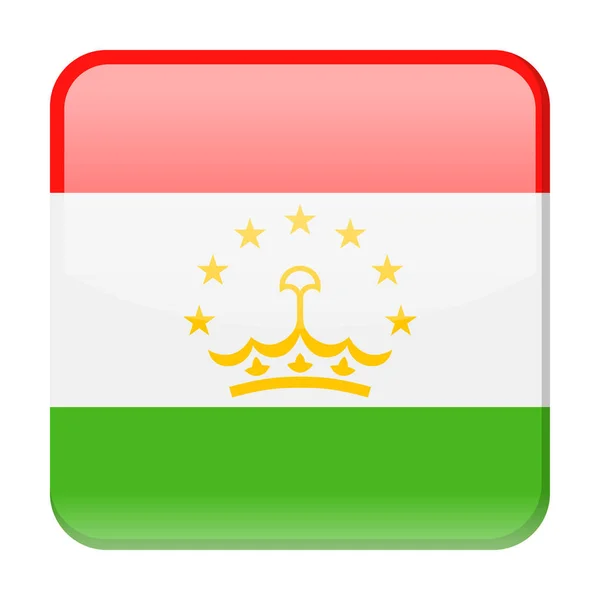 Tayikistán Bandera Vector Square Icono — Archivo Imágenes Vectoriales