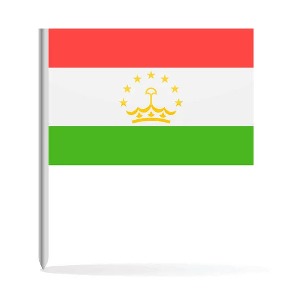 Tajiquistão Bandeira Pin Vector Icon — Vetor de Stock