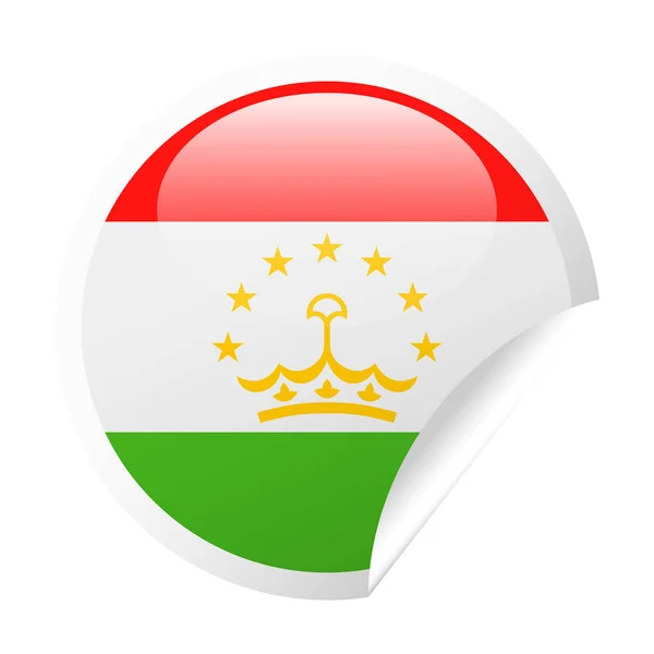 塔吉克斯坦国旗矢量圆角纸图标 — 图库矢量图片
