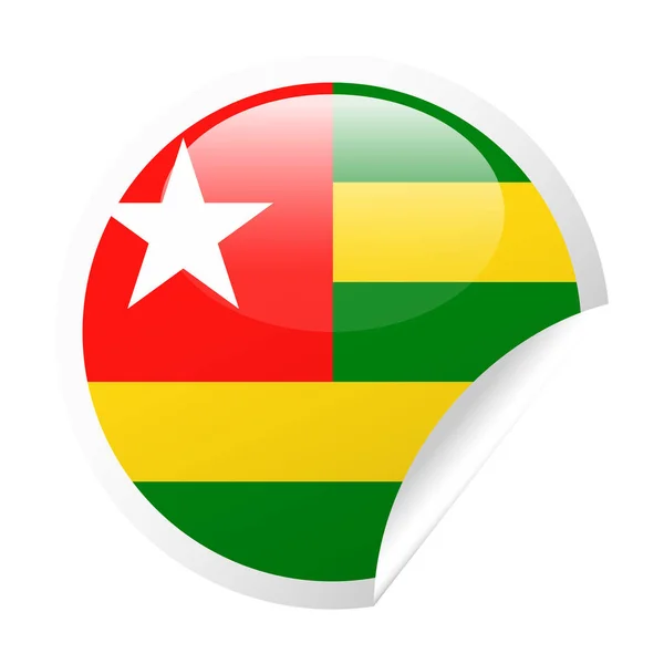 Векторний прапор Togo круглий куточок папір значок — стоковий вектор