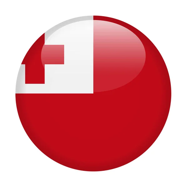 Tonga zászló vektor kerek ikon — Stock Vector