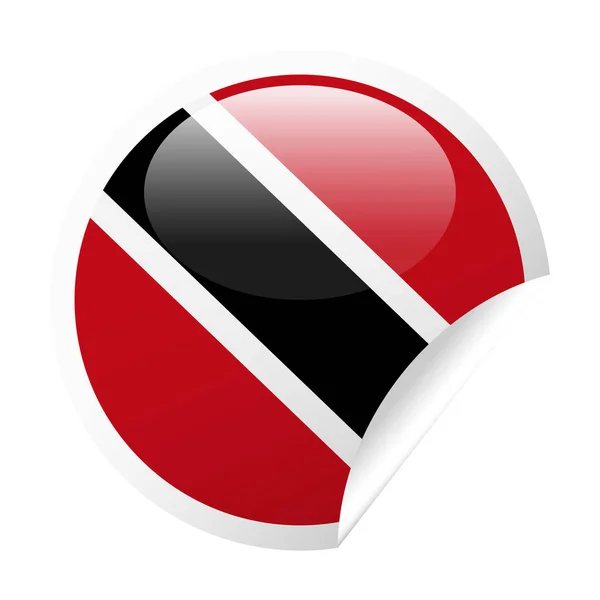 Trinidad and Tobago Flag Vector Round Corner Paper Icon — Stock Vector