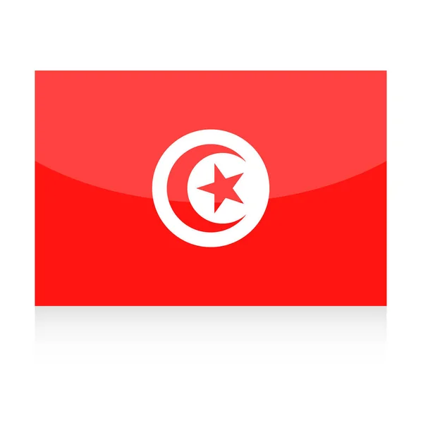 Tunisie Icône vectorielle drapeau — Image vectorielle