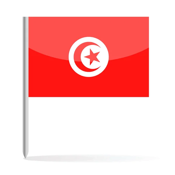 Tunézia Flag Pin Vector Icon — Stock Vector